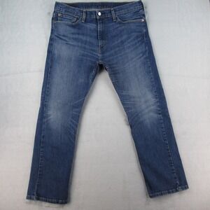Levis 513 Slim Straight Jeans Mens 36x30 Dark Wash Blue Stretch 08513-0934